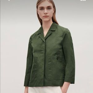 COS women cotton pocket jacket in green